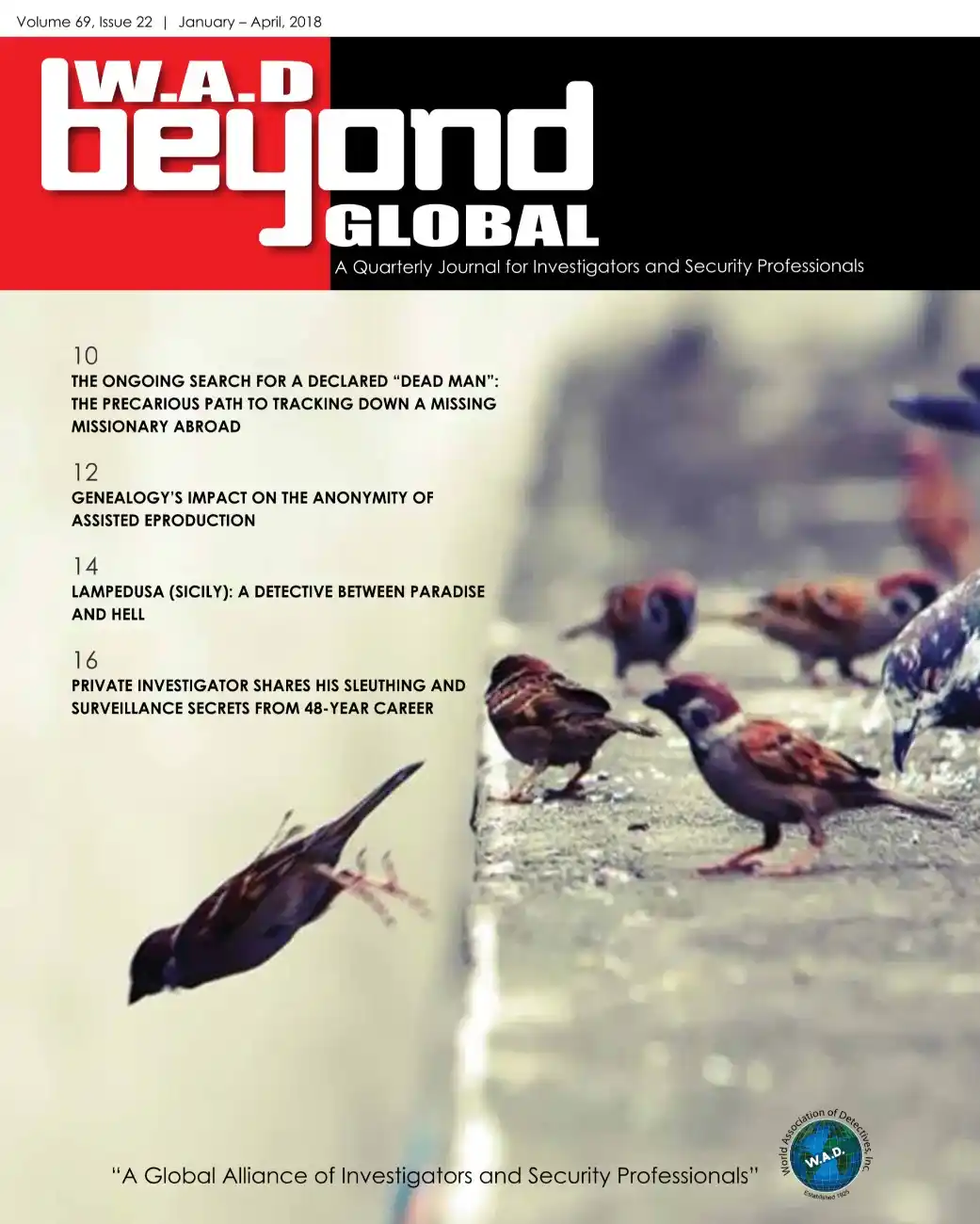 W.A.D Beyond Global newsletter cover for World Association of Detectives