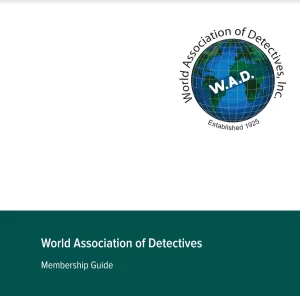 World Association of Detectives member guide cover design